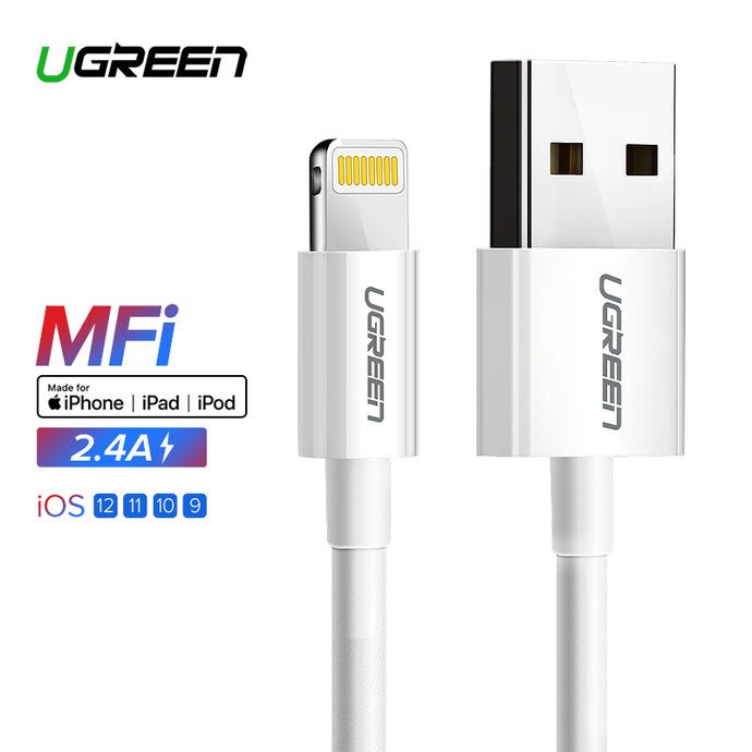 Ugreen USB Cable for iPhone Xs Max XR 2.4A MFi Lightning USB Fast Charging Cable